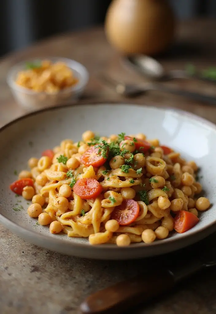 29 Vegan Garbanzo Bean Recipes for Easy Dinners - 23. Chickpea and Tomato Pasta