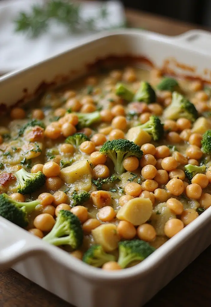 29 Vegan Garbanzo Bean Recipes for Easy Dinners - 25. Chickpea and Broccoli Casserole