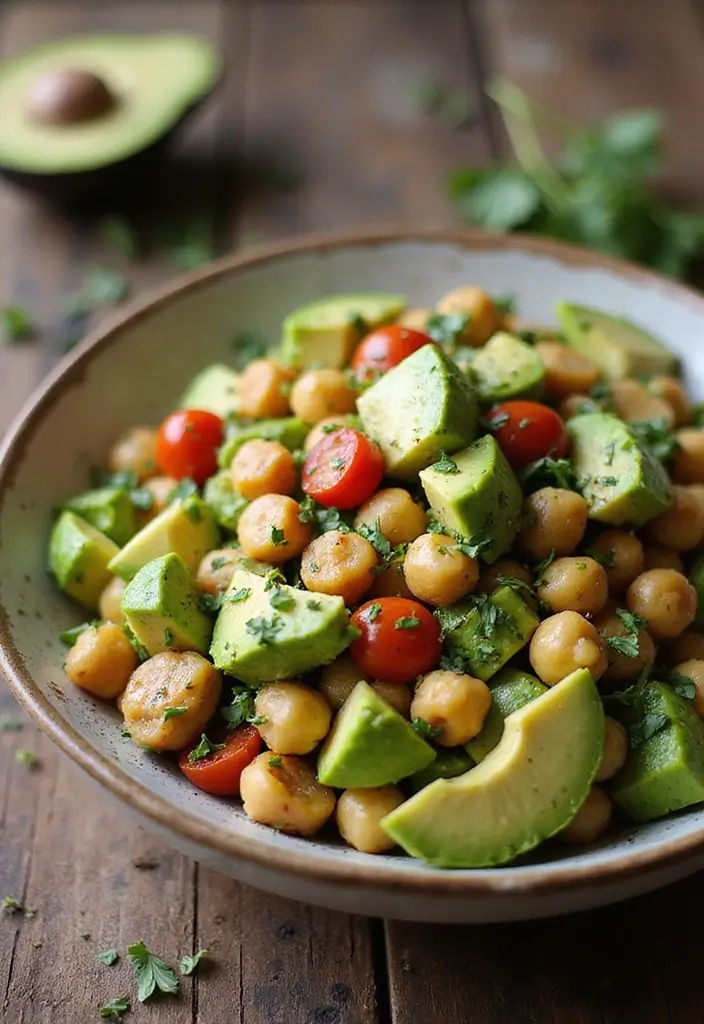 29 Vegan Garbanzo Bean Recipes for Easy Dinners - 28. Chickpea and Avocado Salad