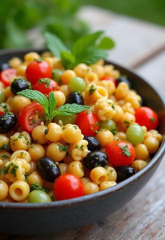 29 Vegan Garbanzo Bean Recipes for Easy Dinners - 3. Chickpea Pasta Salad with Pesto