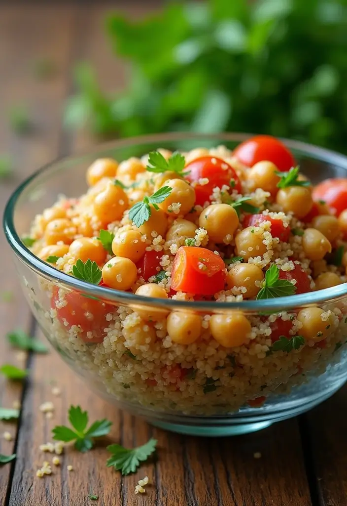 29 Vegan Garbanzo Bean Recipes for Easy Dinners - 8. Chickpea and Quinoa Salad