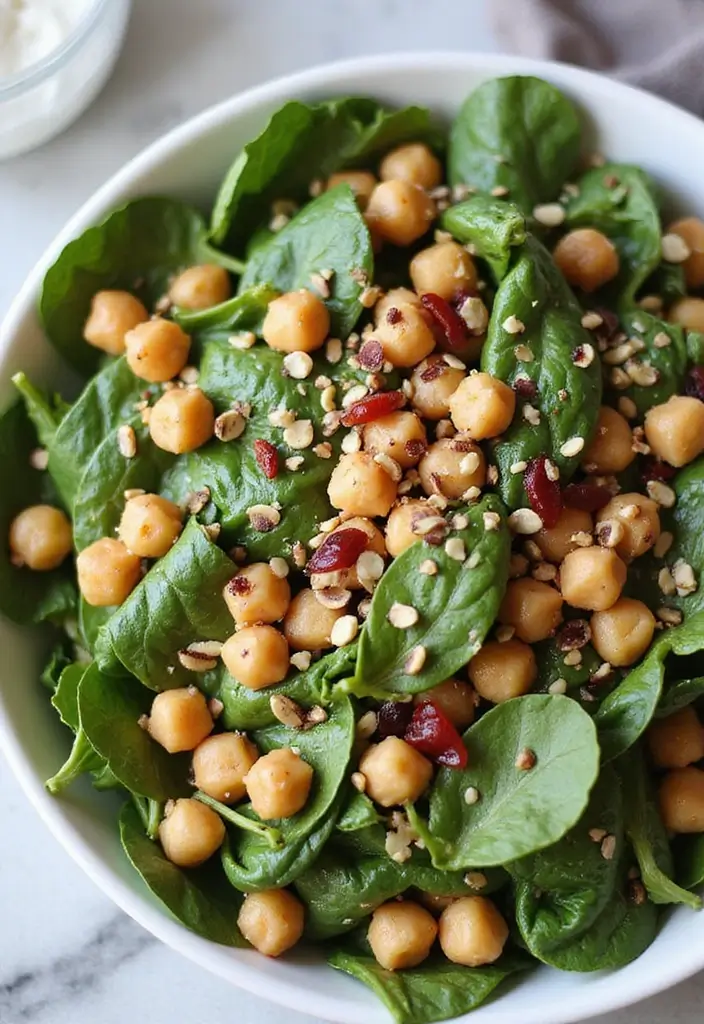 30 Healthy Vegan Protein Recipes That Actually Taste Good 99 30 Healthy Vegan Protein Recipes That Actually Taste Good - 15. Spinach and Chickpea Salad