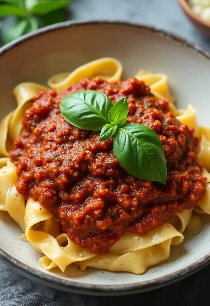 30 Healthy Vegan Protein Recipes That Actually Taste Good 104 30 Healthy Vegan Protein Recipes That Actually Taste Good - 16. Vegan Bolognese
