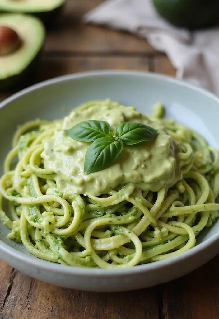 30 Healthy Vegan Protein Recipes That Actually Taste Good 125 30 Healthy Vegan Protein Recipes That Actually Taste Good - 19. Zucchini Noodles with Avocado Sauce