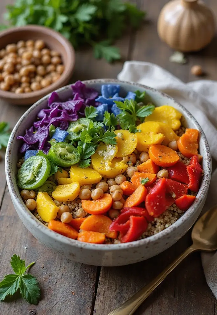 30 Healthy Vegan Protein Recipes That Actually Taste Good 166 30 Healthy Vegan Protein Recipes That Actually Taste Good - 25. Rainbow Buddha Bowl