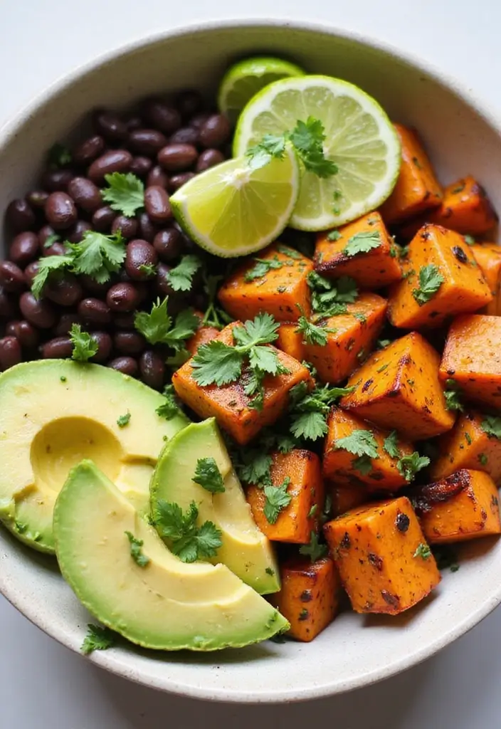30 Healthy Vegan Protein Recipes That Actually Taste Good 55 30 Healthy Vegan Protein Recipes That Actually Taste Good - 9. Sweet Potato and Black Bean Bowl