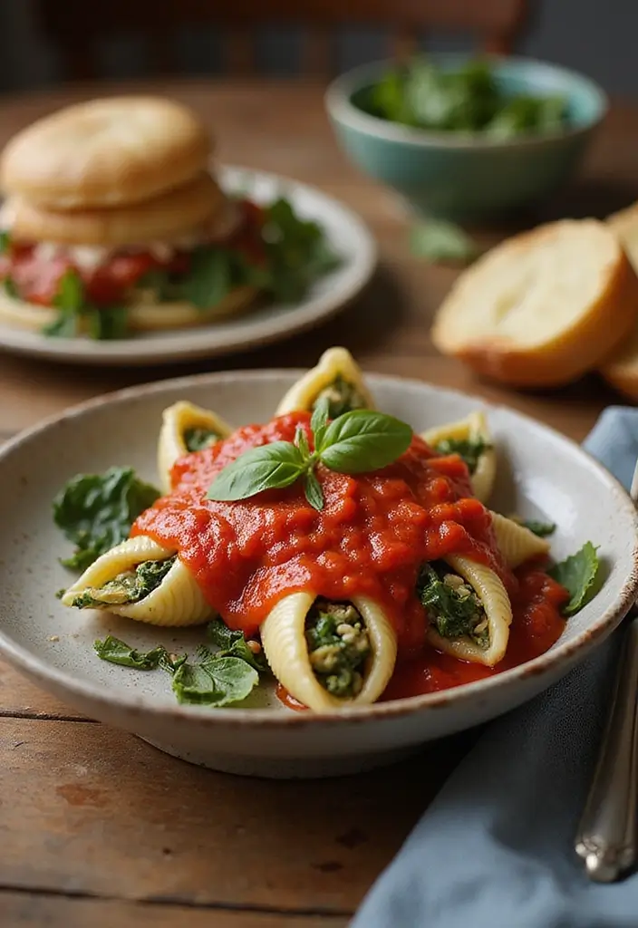 30+ High Protein Vegan Gluten Free Recipes That Keep You Energized 74 30+ High Protein Vegan Gluten Free Recipes That Keep You Energized - 12. Spinach and Chickpea Stuffed Shells