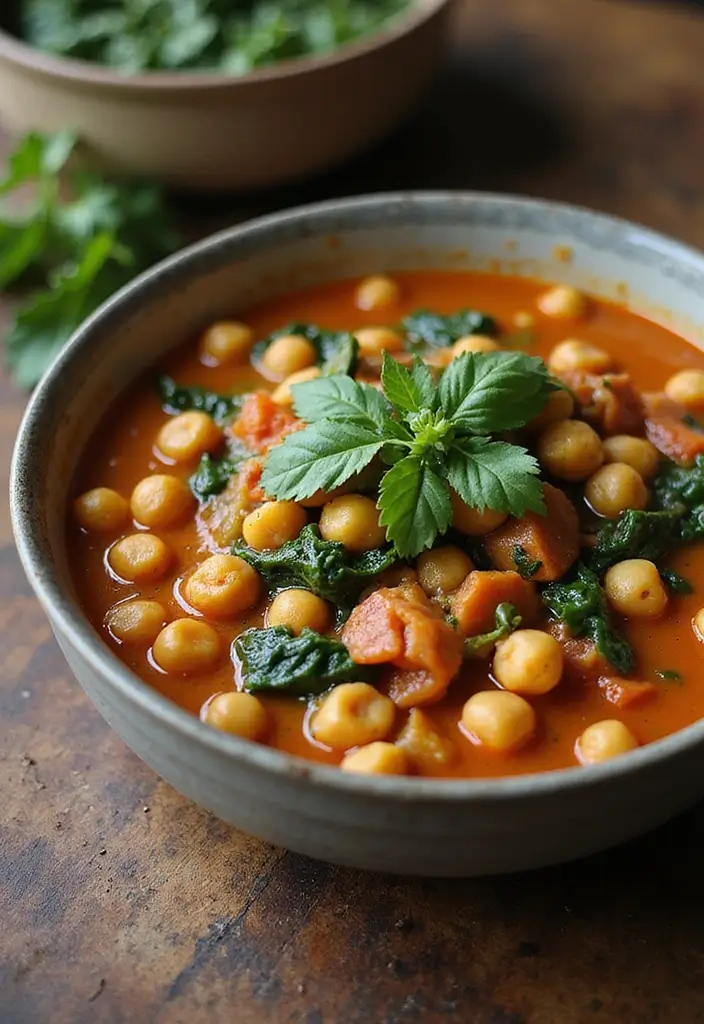 30+ High Protein Vegan Gluten Free Recipes That Keep You Energized 112 30+ High Protein Vegan Gluten Free Recipes That Keep You Energized - 18. Chickpea and Spinach Stew