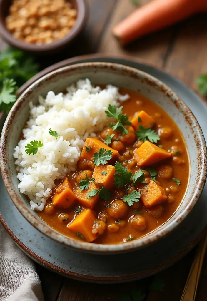 30+ High Protein Vegan Gluten Free Recipes That Keep You Energized 8 30+ High Protein Vegan Gluten Free Recipes That Keep You Energized - 2. Lentil and Sweet Potato Curry