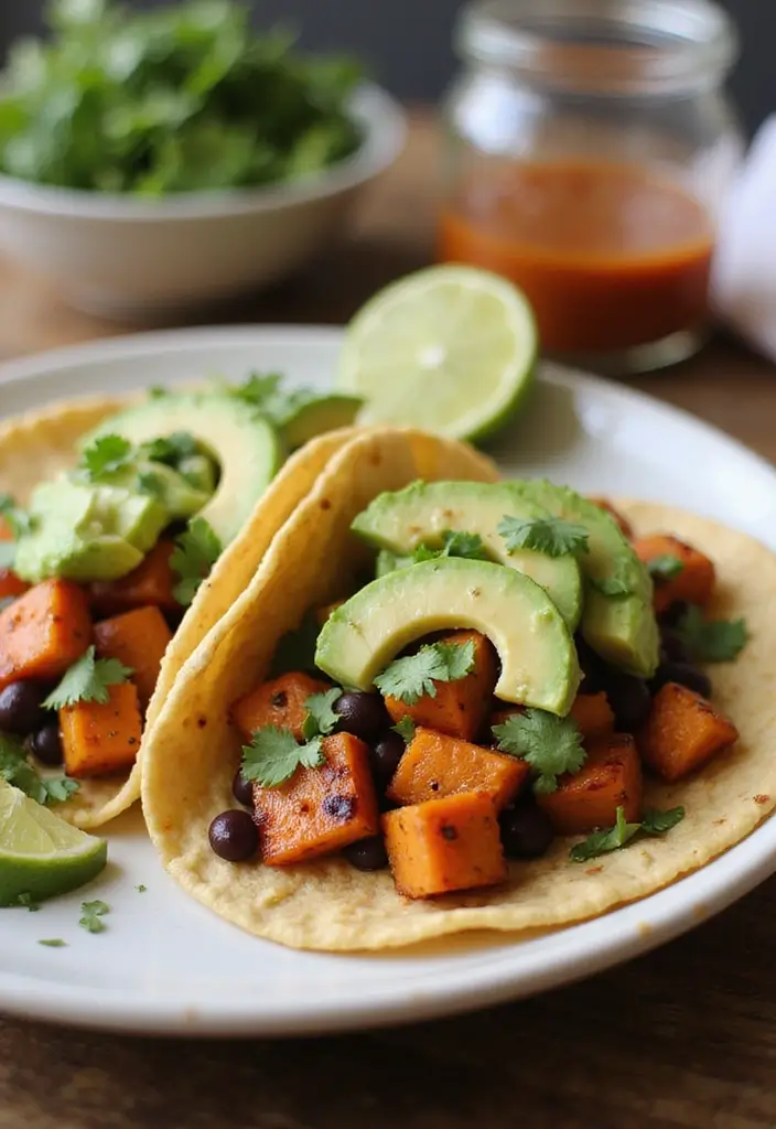30+ High Protein Vegan Gluten Free Recipes That Keep You Energized 48 30+ High Protein Vegan Gluten Free Recipes That Keep You Energized - 8. Sweet Potato and Black Bean Tacos