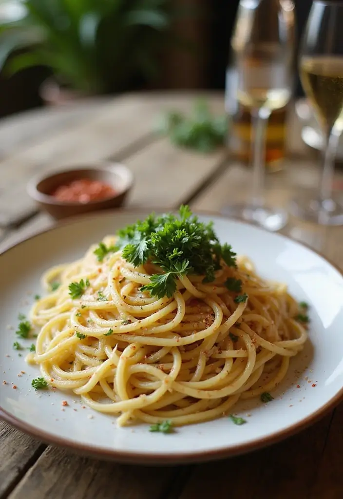 30+ Low Calorie Vegan Recipes That Still Satisfy - 15. Spaghetti Aglio e Olio