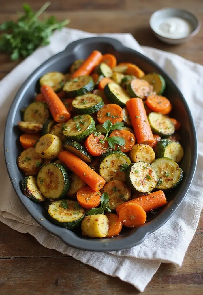 30+ Low Calorie Vegan Recipes That Still Satisfy - 25. Roasted Vegetable Medley