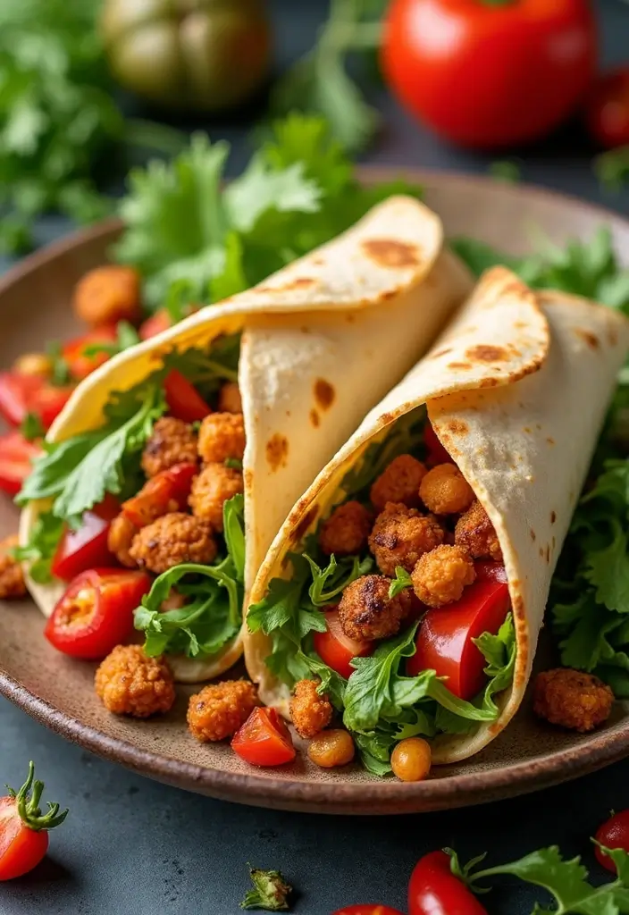 30+ Low Calorie Vegan Recipes That Still Satisfy - 3. Spicy Chickpea Wraps
