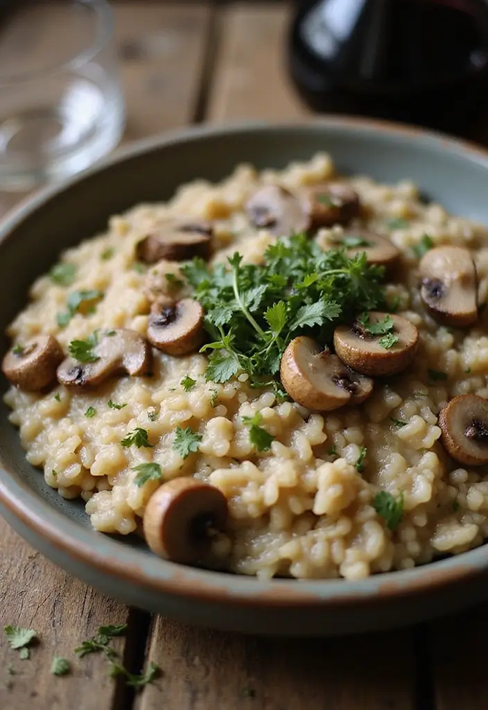 30+ Low Calorie Vegan Recipes That Still Satisfy - 6. Mushroom Risotto