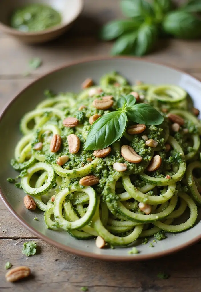 30 Raw Vegan Food Recipes for Fresh Living 64 30 Raw Vegan Food Recipes for Fresh Living - 10. Raw Zucchini Noodles with Pesto