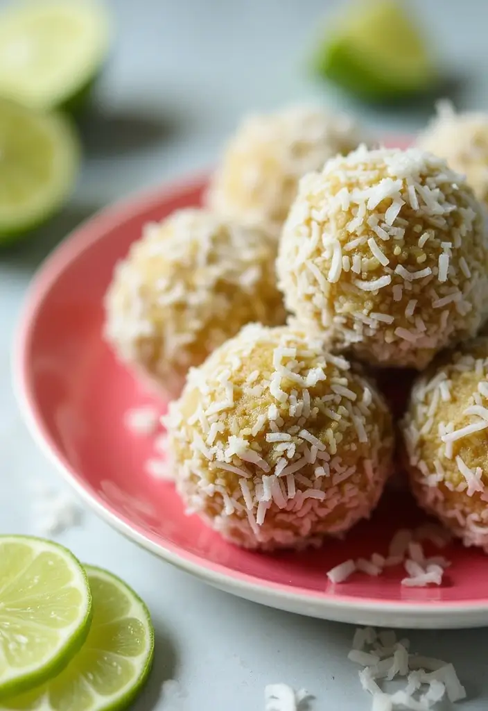 30 Raw Vegan Food Recipes for Fresh Living 8 30 Raw Vegan Food Recipes for Fresh Living - 2. Coconut Lime Energy Balls