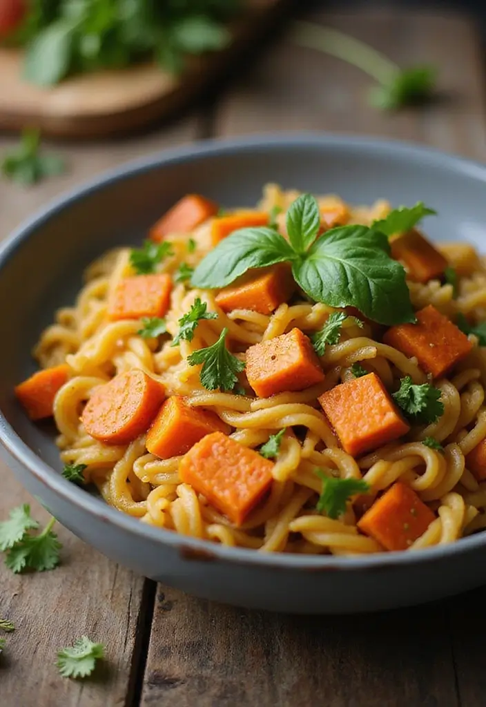 30 Vegan Angel Hair Pasta Recipes with Simple Flavors 79 30 Vegan Angel Hair Pasta Recipes with Simple Flavors - 13. Sweet Potato Angel Hair