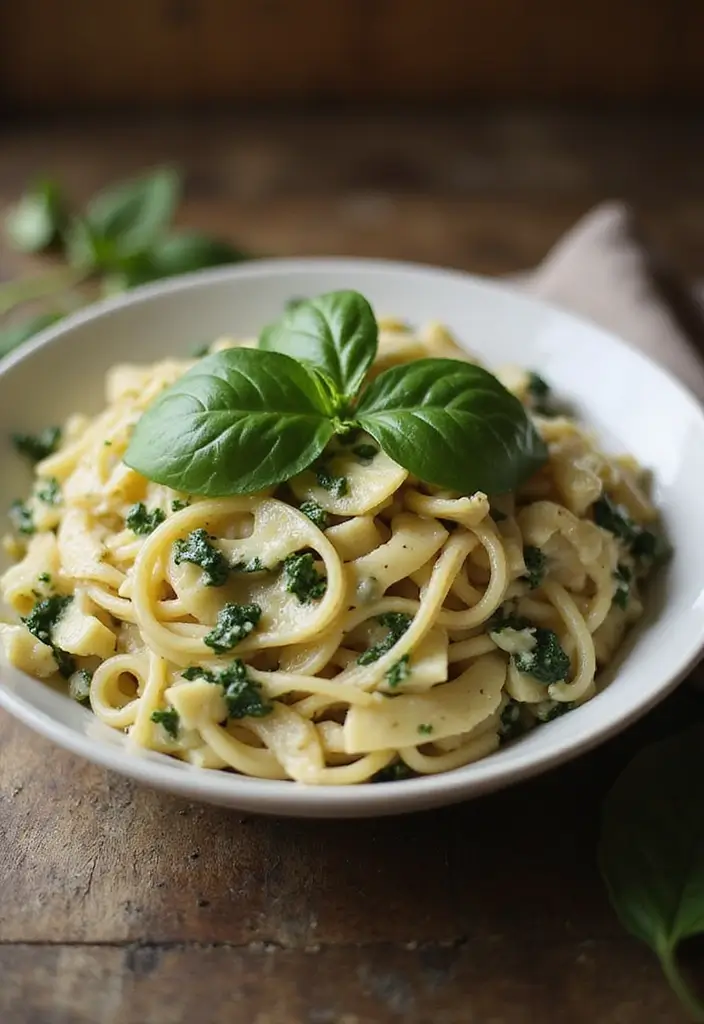 30 Vegan Angel Hair Pasta Recipes with Simple Flavors 20 30 Vegan Angel Hair Pasta Recipes with Simple Flavors - 4. Creamy Spinach and Artichoke Angel Hair