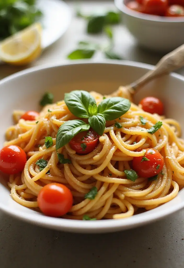 30 Vegan Angel Hair Pasta Recipes with Simple Flavors 53 30 Vegan Angel Hair Pasta Recipes with Simple Flavors - 9. Garlic Tomato Angel Hair
