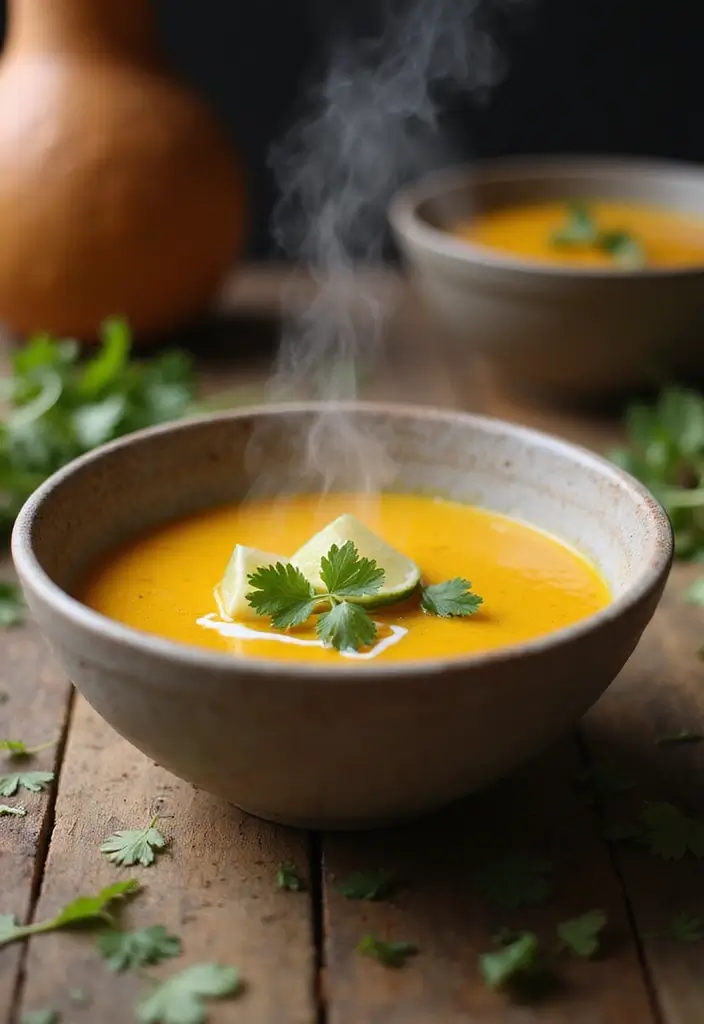 30 Vegan Butternut Squash Recipes to Warm You Up 1 30 Vegan Butternut Squash Recipes to Warm You Up - 1. Creamy Butternut Squash and Coconut Soup