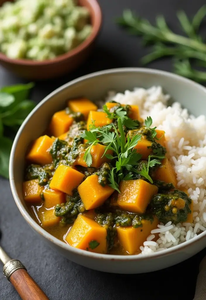 30 Vegan Butternut Squash Recipes to Warm You Up 94 30 Vegan Butternut Squash Recipes to Warm You Up - 15. Butternut Squash and Spinach Curry
