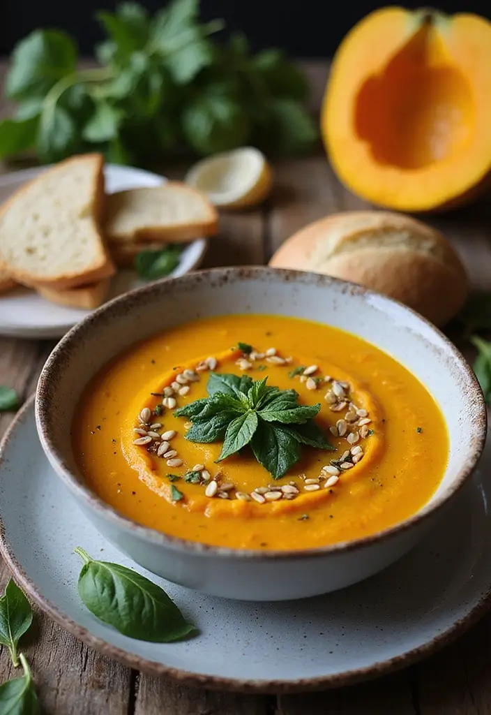 30 Vegan Butternut Squash Recipes to Warm You Up 56 30 Vegan Butternut Squash Recipes to Warm You Up - 9. Butternut Squash and Spinach Soup
