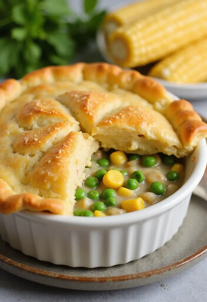 30 Vegan Chicken Pot Pie Recipes for Comfort Food Lovers 131 30 Vegan Chicken Pot Pie Recipes for Comfort Food Lovers - 21. Vegan Chicken Pot Pie with Peas and Corn