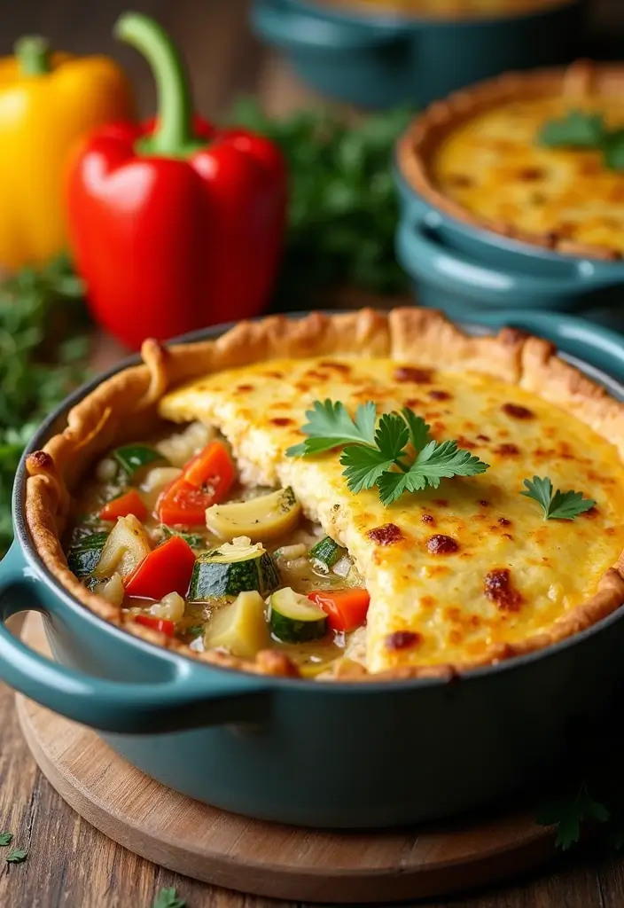 30 Vegan Chicken Pot Pie Recipes for Comfort Food Lovers 136 30 Vegan Chicken Pot Pie Recipes for Comfort Food Lovers - 22. Vegan Chicken Pot Pie with Bell Peppers and Zucchini