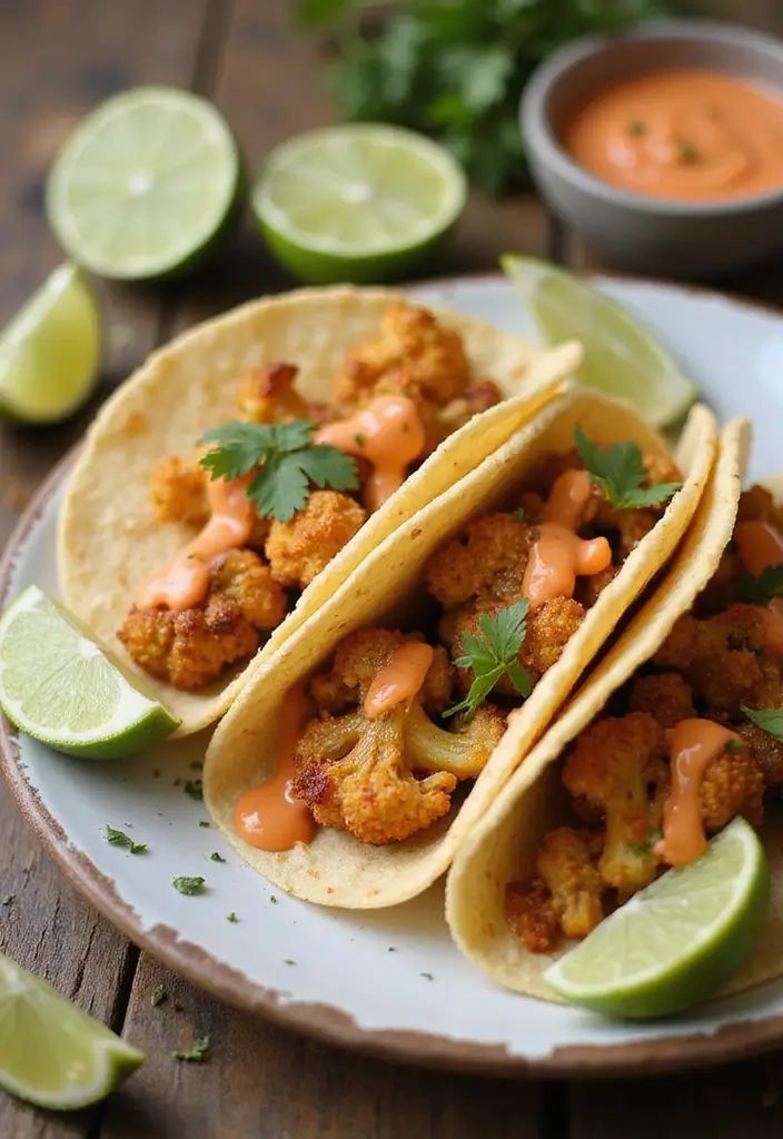 30+ Vegan Meal Prep Recipes for Busy Lifestyles 145 30+ Vegan Meal Prep Recipes for Busy Lifestyles - 23. Cauliflower Tacos with Chipotle Sauce