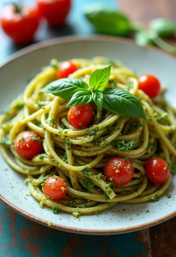 30+ Vegan Meal Prep Recipes for Busy Lifestyles 173 30+ Vegan Meal Prep Recipes for Busy Lifestyles - 27. Vegan Pesto Pasta