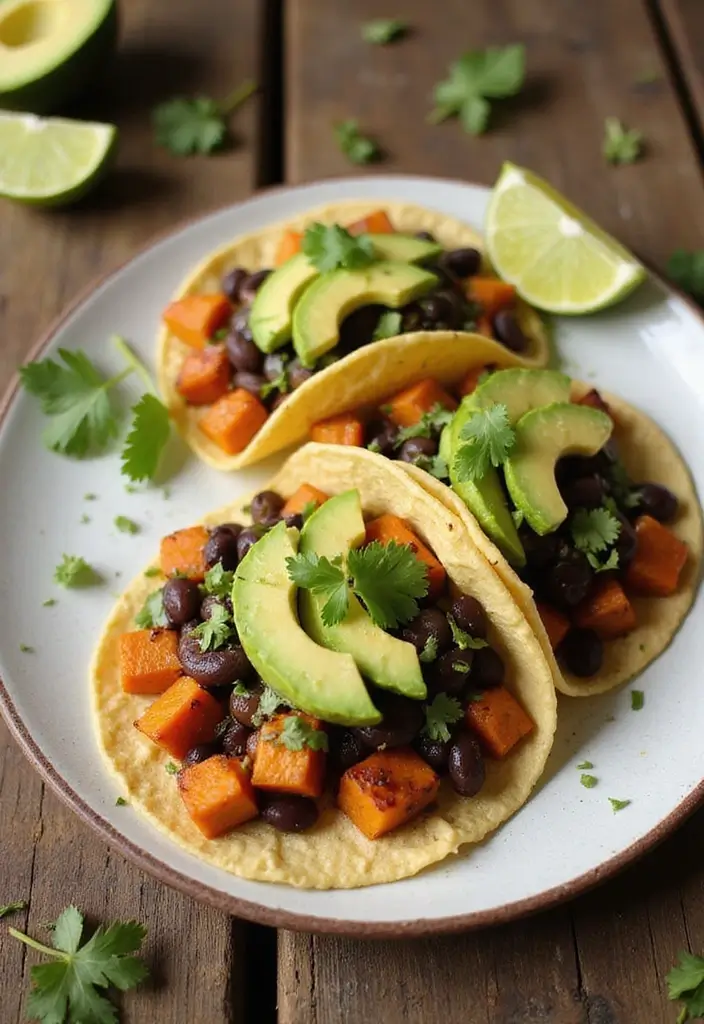 30+ Vegan Meal Prep Recipes for Busy Lifestyles 20 30+ Vegan Meal Prep Recipes for Busy Lifestyles - 4. Sweet Potato and Black Bean Tacos