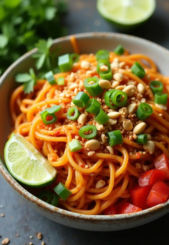 30 Vegan One Pot Recipes for Effortless Cooking 22 30 Vegan One Pot Recipes for Effortless Cooking - 4. Spicy Vegan Peanut Noodles