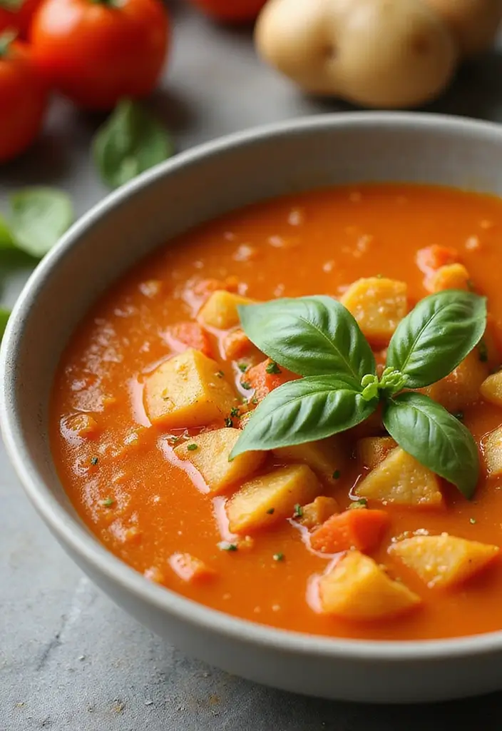 30+ Vegan Potato Soup Recipes That Feel Like a Hug 97 30+ Vegan Potato Soup Recipes That Feel Like a Hug - 15. Vegan Potato and Tomato Soup