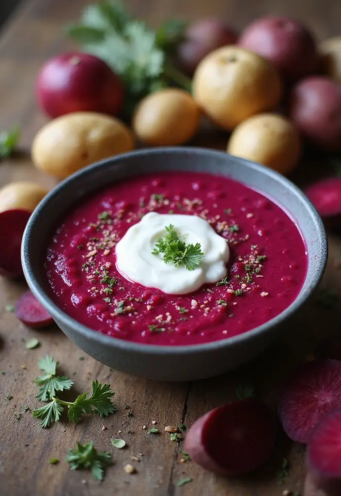30+ Vegan Potato Soup Recipes That Feel Like a Hug 111 30+ Vegan Potato Soup Recipes That Feel Like a Hug - 17. Vegan Potato and Beet Soup