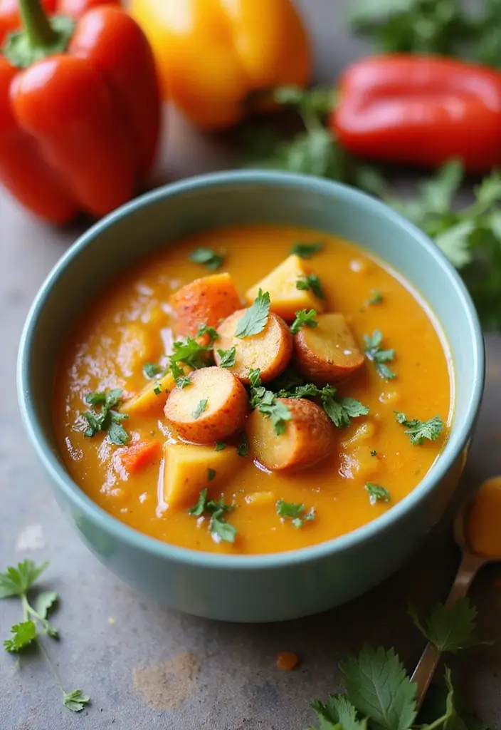 30+ Vegan Potato Soup Recipes That Feel Like a Hug 144 30+ Vegan Potato Soup Recipes That Feel Like a Hug - 22. Vegan Potato and Bell Pepper Soup