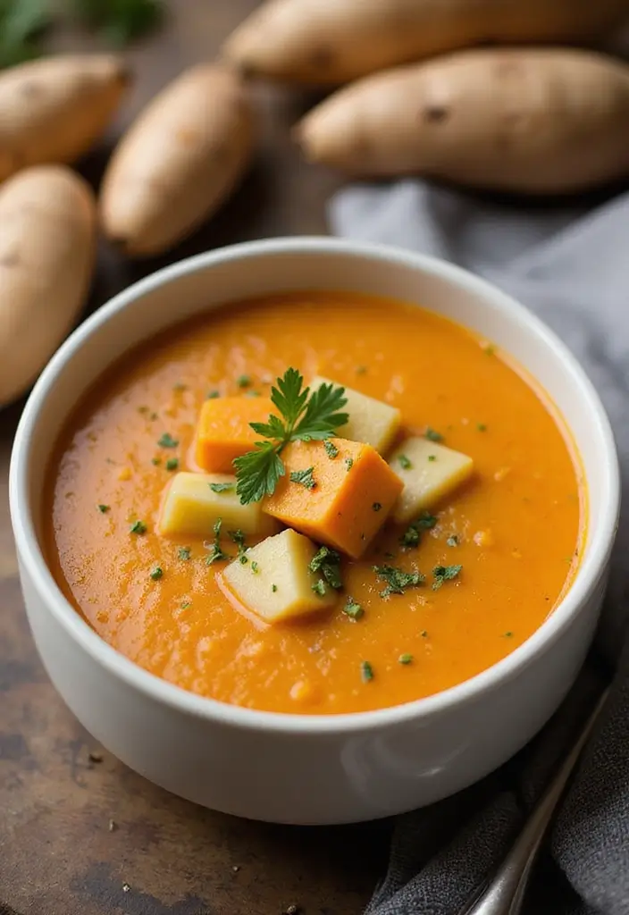 30+ Vegan Potato Soup Recipes That Feel Like a Hug 151 30+ Vegan Potato Soup Recipes That Feel Like a Hug - 23. Vegan Sweet Potato and Potato Soup