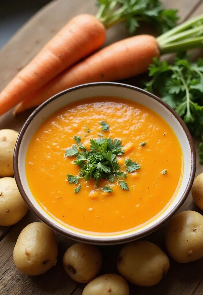 30+ Vegan Potato Soup Recipes That Feel Like a Hug 55 30+ Vegan Potato Soup Recipes That Feel Like a Hug - 9. Vegan Potato and Carrot Soup