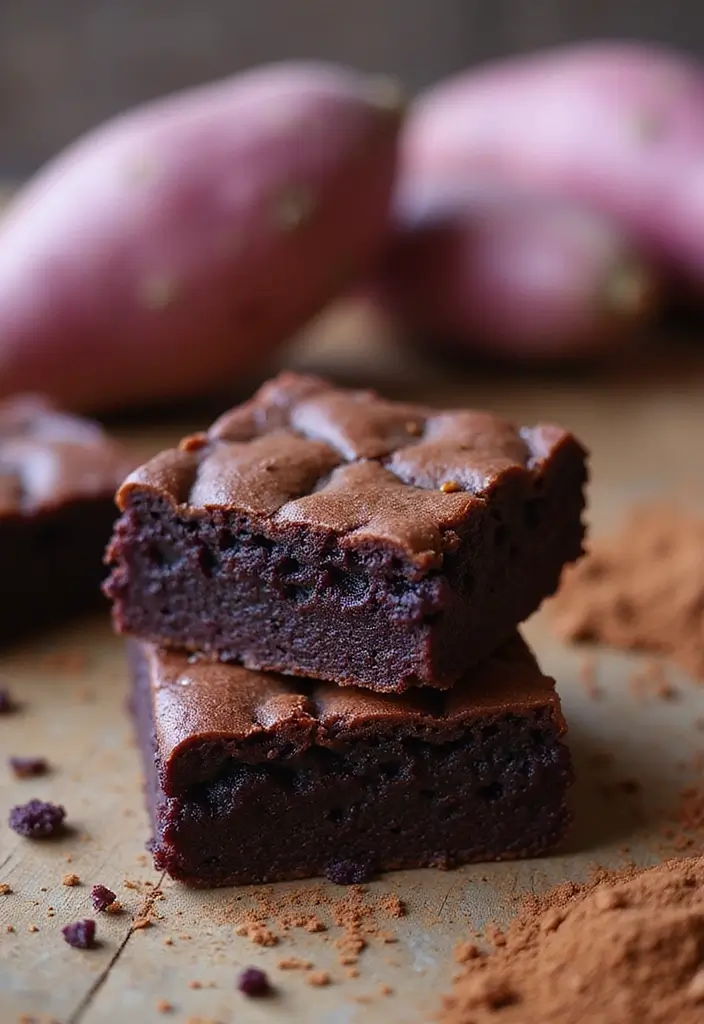 30+ Vegan Purple Sweet Potato Recipes to Inspire You 1 30+ Vegan Purple Sweet Potato Recipes to Inspire You - 1. Purple Sweet Potato Brownies