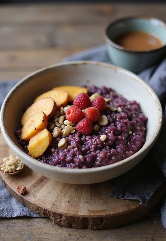 30+ Vegan Purple Sweet Potato Recipes to Inspire You 72 30+ Vegan Purple Sweet Potato Recipes to Inspire You - 12. Purple Sweet Potato Breakfast Bowl