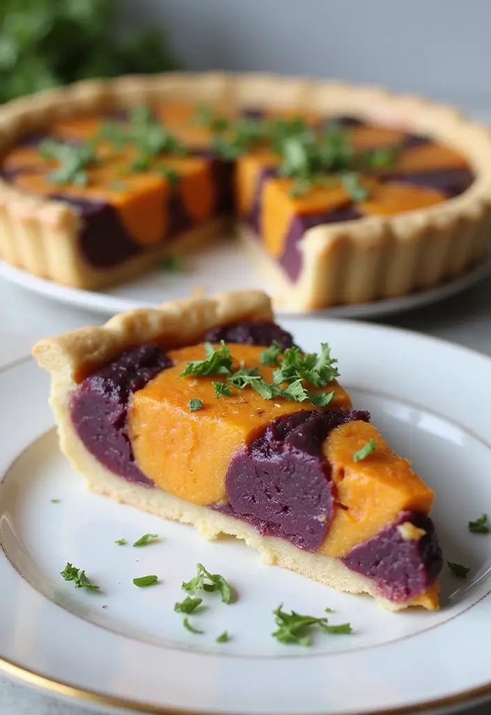 30+ Vegan Purple Sweet Potato Recipes to Inspire You 159 30+ Vegan Purple Sweet Potato Recipes to Inspire You - 25. Purple Sweet Potato Quiche