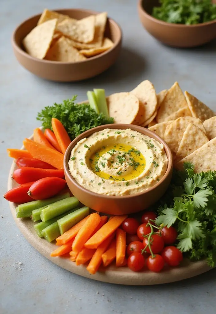 30+ Vegan Recipes for a Crowd That Everyone Will Love 102 30+ Vegan Recipes for a Crowd That Everyone Will Love - 16. Hummus Platter