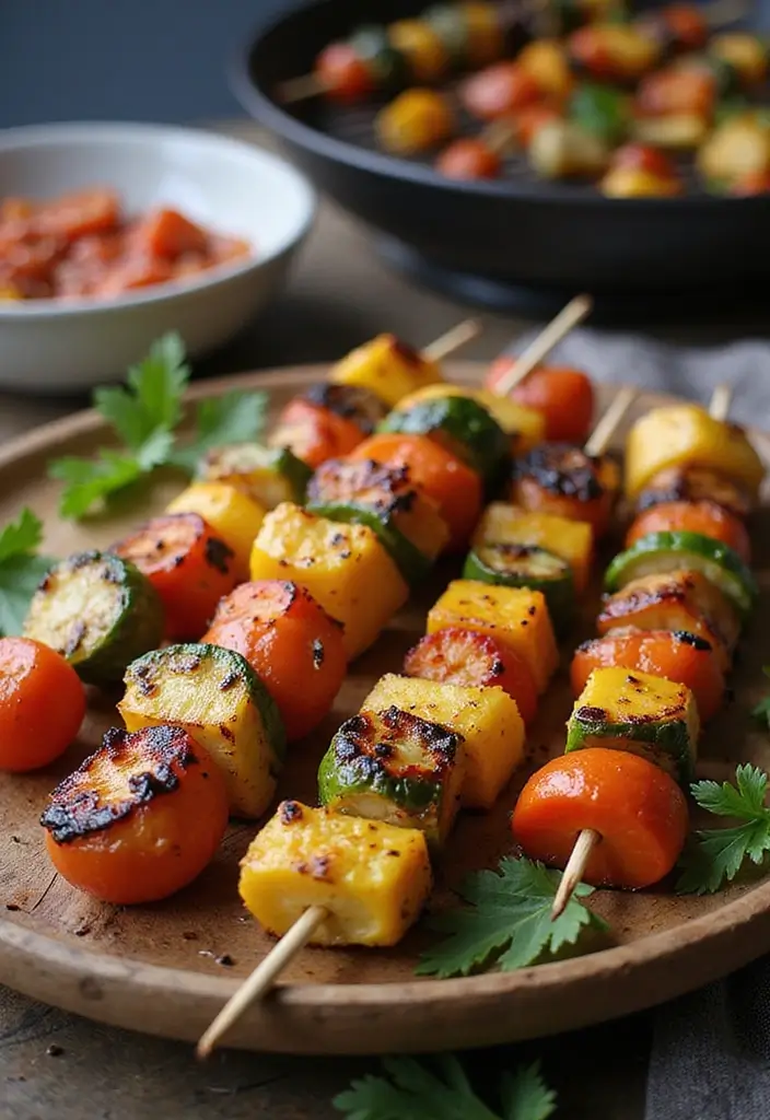 30+ Vegan Recipes for a Crowd That Everyone Will Love 109 30+ Vegan Recipes for a Crowd That Everyone Will Love - 17. Grilled Vegetable Skewers