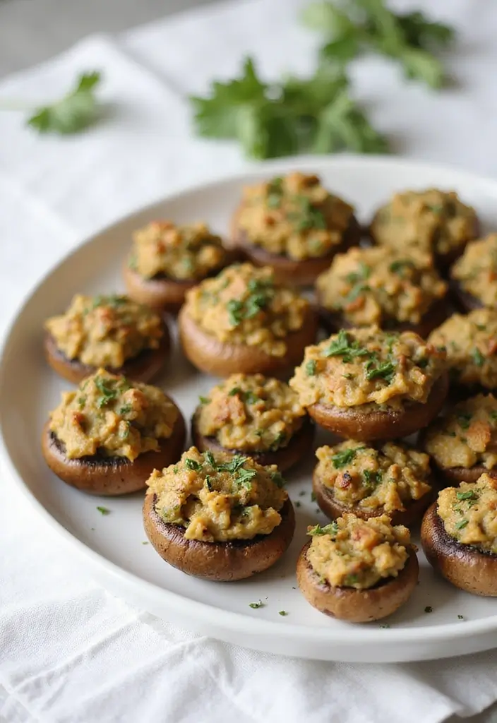 30+ Vegan Recipes for a Crowd That Everyone Will Love 114 30+ Vegan Recipes for a Crowd That Everyone Will Love - 18. Vegan Stuffed Mushrooms