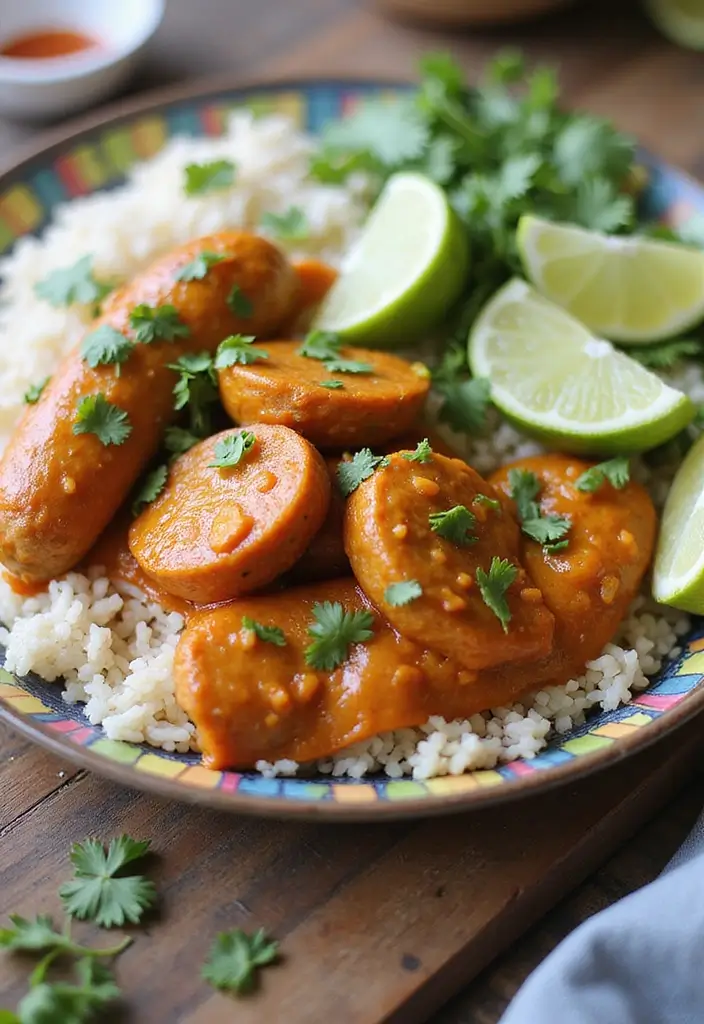 30+ Vegan Sausage Recipes Perfect for Dinner 134 30+ Vegan Sausage Recipes Perfect for Dinner - 22. Coconut & Curry Sausages