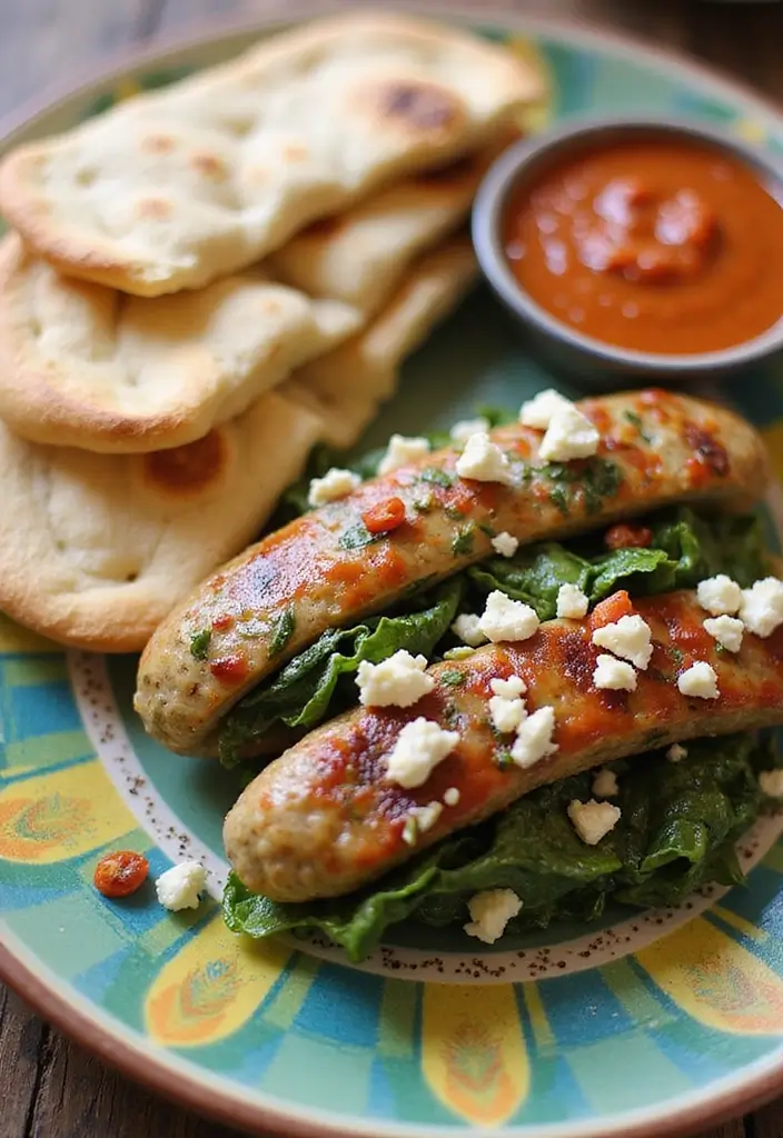 30+ Vegan Sausage Recipes Perfect for Dinner 174 30+ Vegan Sausage Recipes Perfect for Dinner - 28. Vegan Sausages with Spinach & Feta