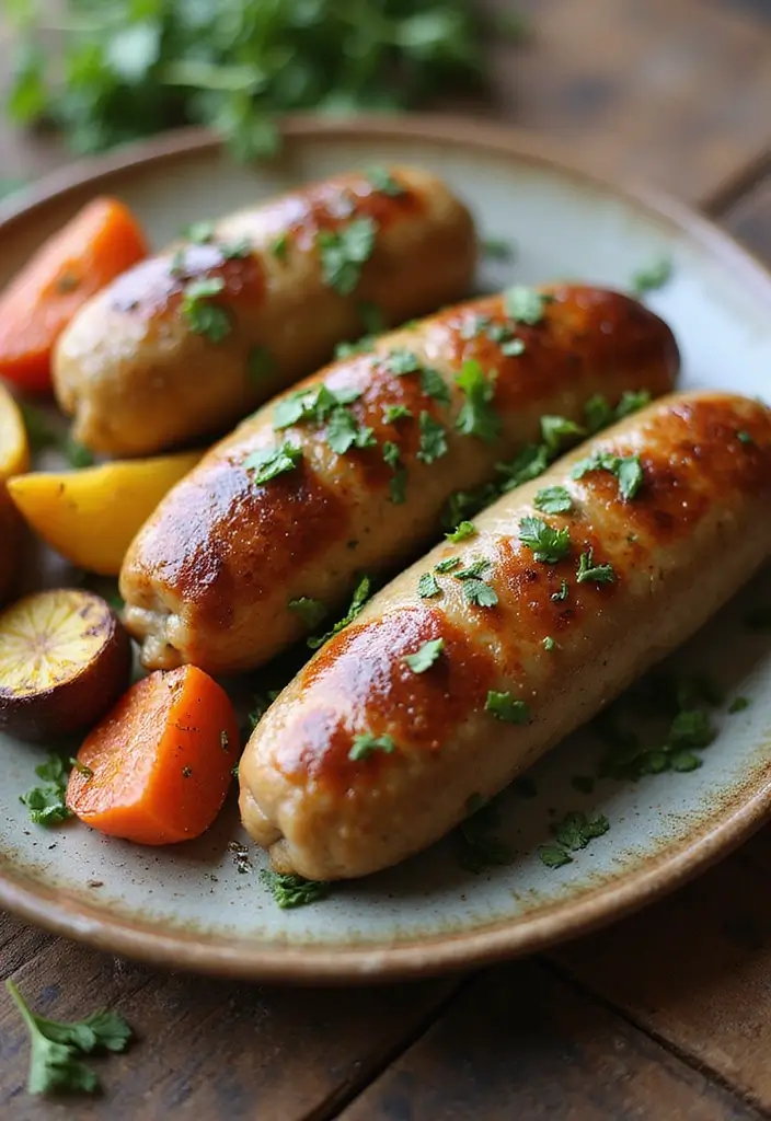 30+ Vegan Sausage Recipes Perfect for Dinner 181 30+ Vegan Sausage Recipes Perfect for Dinner - 29. Vegan Sausages with Garlic & Herbs