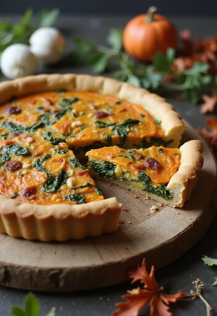 30 Vegan Sweet Potato Recipes for Thanksgiving Dinner 64 30 Vegan Sweet Potato Recipes for Thanksgiving Dinner - 10. Sweet Potato and Spinach Quiche