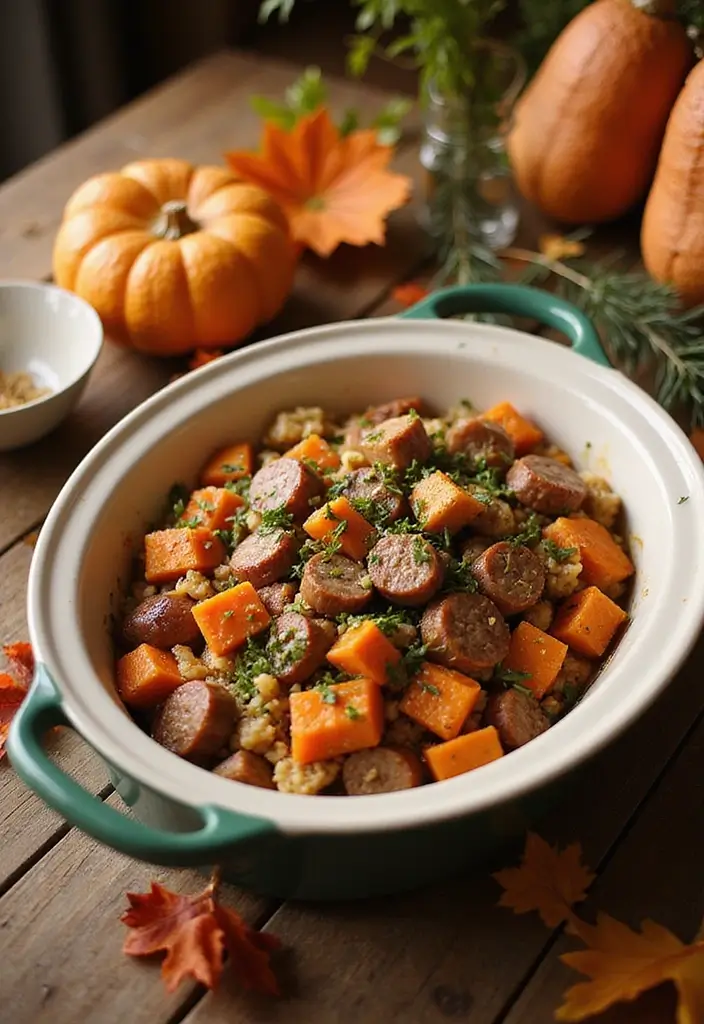30 Vegan Sweet Potato Recipes for Thanksgiving Dinner 104 30 Vegan Sweet Potato Recipes for Thanksgiving Dinner - 16. Sweet Potato and Sausage Stuffing