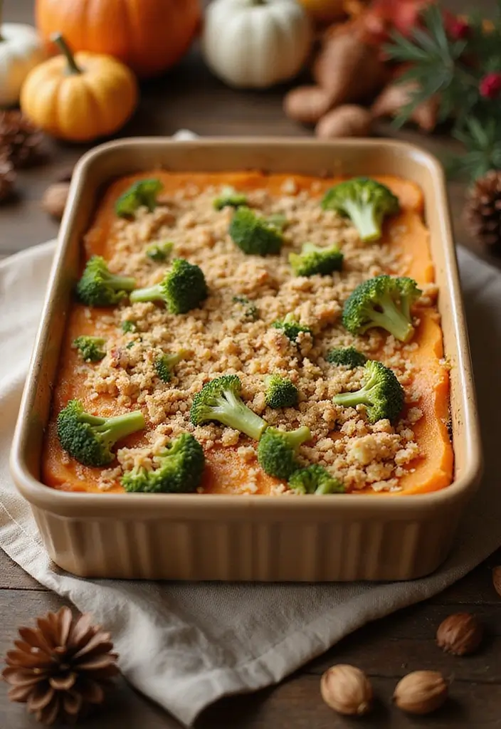 30 Vegan Sweet Potato Recipes for Thanksgiving Dinner 132 30 Vegan Sweet Potato Recipes for Thanksgiving Dinner - 20. Sweet Potato and Broccoli Gratin