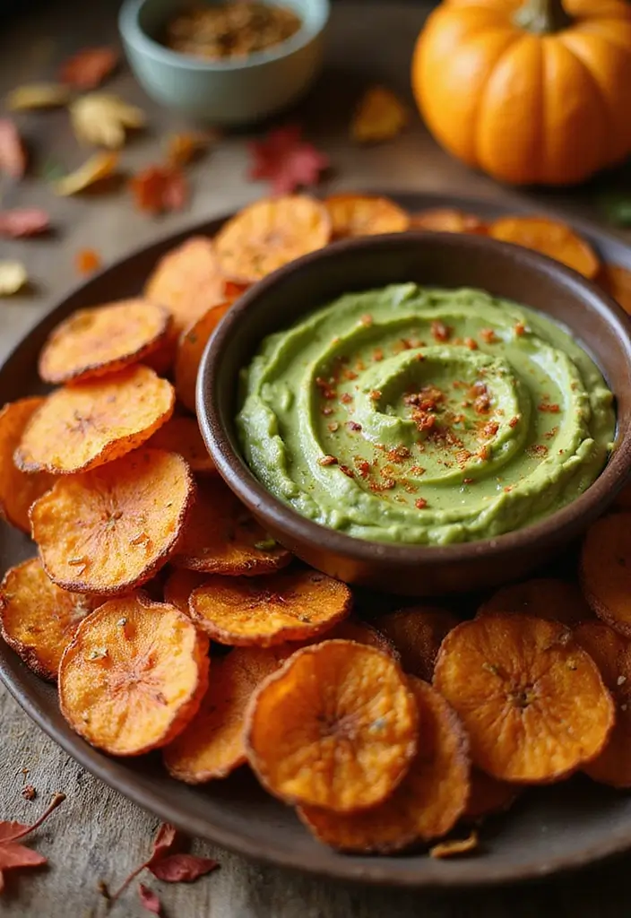 30 Vegan Sweet Potato Recipes for Thanksgiving Dinner 172 30 Vegan Sweet Potato Recipes for Thanksgiving Dinner - 26. Sweet Potato Chips with Spicy Avocado Dip